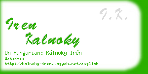iren kalnoky business card