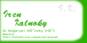 iren kalnoky business card